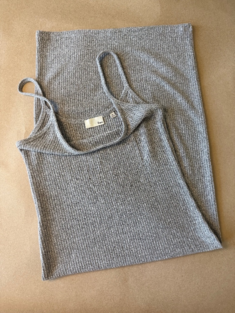 Aritiza Wilfred Free Heather Grey Ribbed Tank Dress